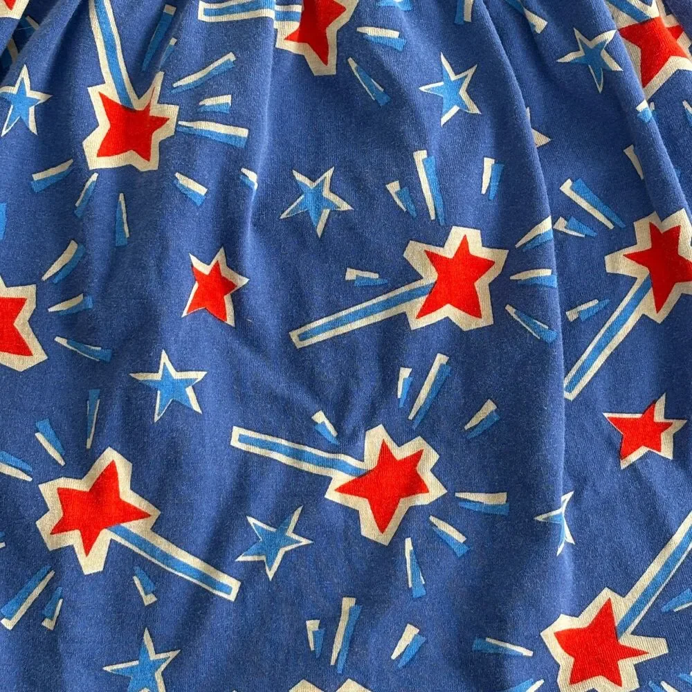 Hanna Andersson 100 cm US 4 Star Print Sundress Blue Red Cotton